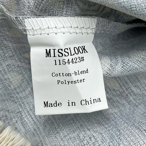 Misslook Plus Size Short Sleeve Geometric Fringe Flowy High Neck Blouse 3XL - Picture 5 of 9